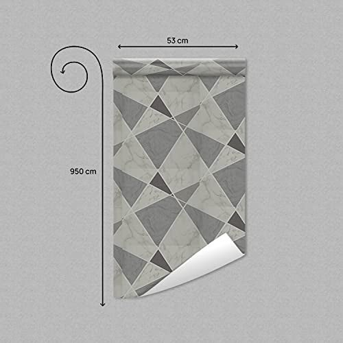 Asian Paints ezyCR8 Triangle Black Non-Adhesive Wallpaper for Home & Office, Easy Application, Water Resistant, Dust Proof, PVC Coated Interior Décor (53cm x 950cm)| (54 sq. ft. per roll) - Image 2