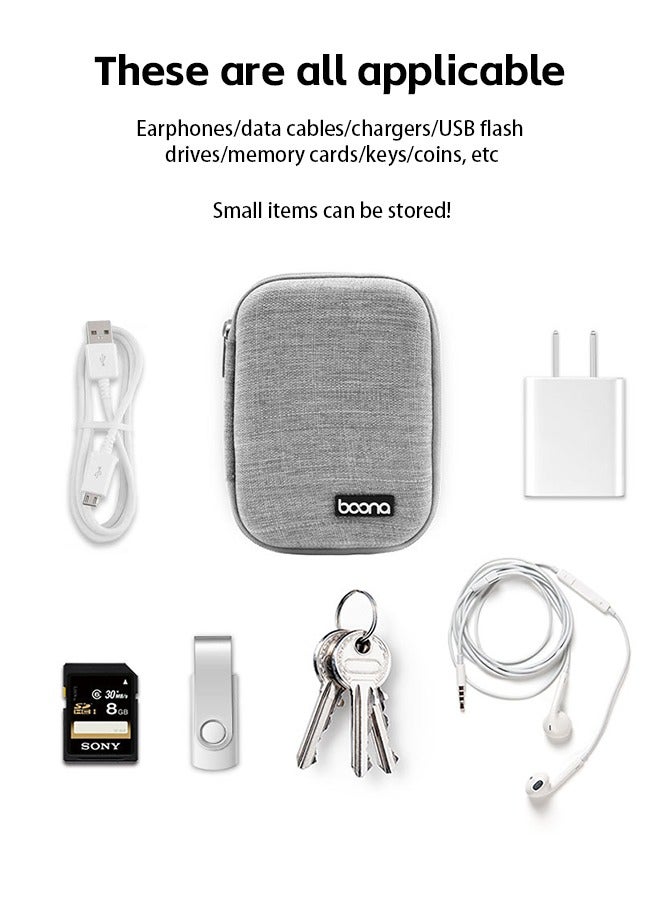 Electronic Accessories Bag, Digital Gadget Organizer Case, Travel Gear Storage Carrying Sleeve Pouch for Cable, Earphones, Portable Hard Drives, Power Banks, Adapters or Camera Accessories (Grey) - Image 4