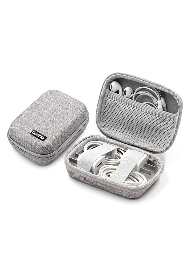 Electronic Accessories Bag, Digital Gadget Organizer Case, Travel Gear Storage Carrying Sleeve Pouch for Cable, Earphones, Portable Hard Drives, Power Banks, Adapters or Camera Accessories (Grey) - Image 1