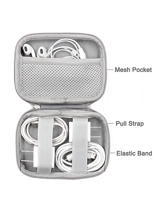 Electronic Accessories Bag, Digital Gadget Organizer Case, Travel Gear Storage Carrying Sleeve Pouch for Cable, Earphones, Portable Hard Drives, Power Banks, Adapters or Camera Accessories (Grey) - Image 3