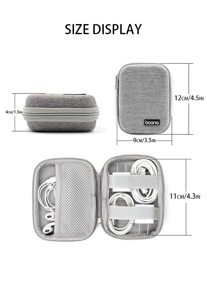Electronic Accessories Bag, Digital Gadget Organizer Case, Travel Gear Storage Carrying Sleeve Pouch for Cable, Earphones, Portable Hard Drives, Power Banks, Adapters or Camera Accessories (Grey) - Image 5