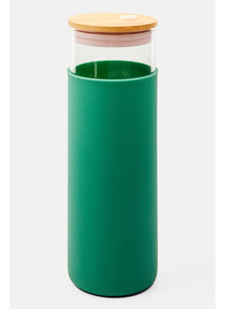 DesignWorks Ink Glass Tumbler With Straw 650 ml, Green  - Image 1
