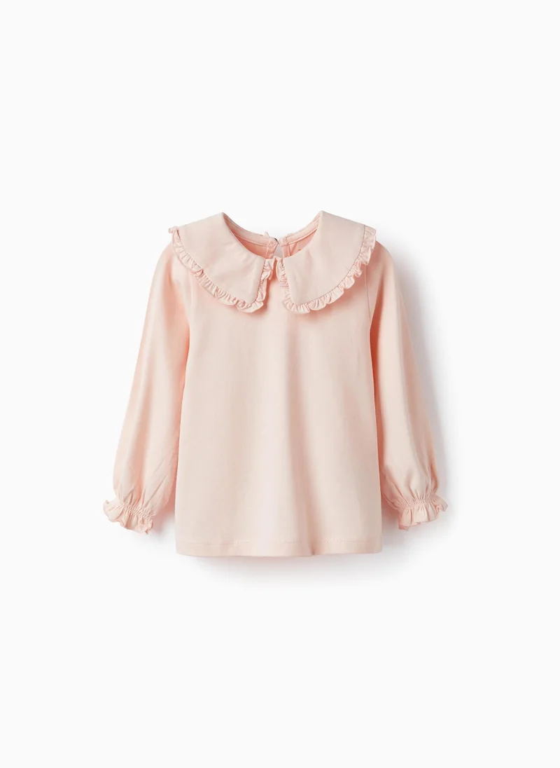 Zippy Long Sleeve Cotton Jersey T-Shirt for Baby Girls, Pink