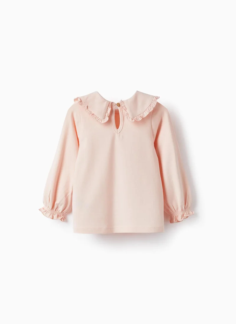 Zippy Long Sleeve Cotton Jersey T-Shirt for Baby Girls, Pink