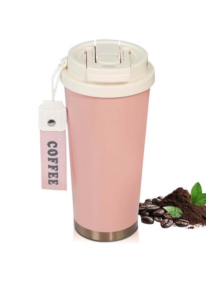 DITOSH Insulated Coffee Tumbler 530ml Travel Coffee Mug 316 Stainless Steel Dual Drink Openings Leakproof Lid Reusable Insulated Coffee Mug Hot and Cold Ideal Travel Mug for Coffee Lover Daily - Image 1