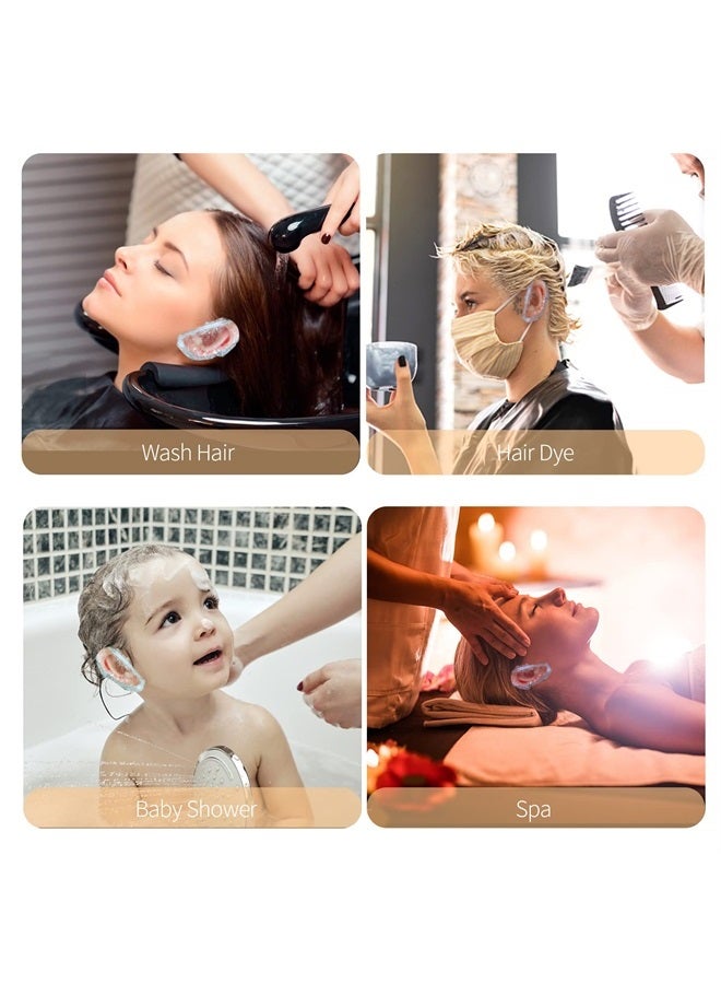 WOSHOP 200 Pack Shower, Bathing,Ear Covers Clear Disposable Ear Protectors Waterproof Ear Covers for Hair Dye,Waterproof Plastic Ear Shower Caps - Image 3