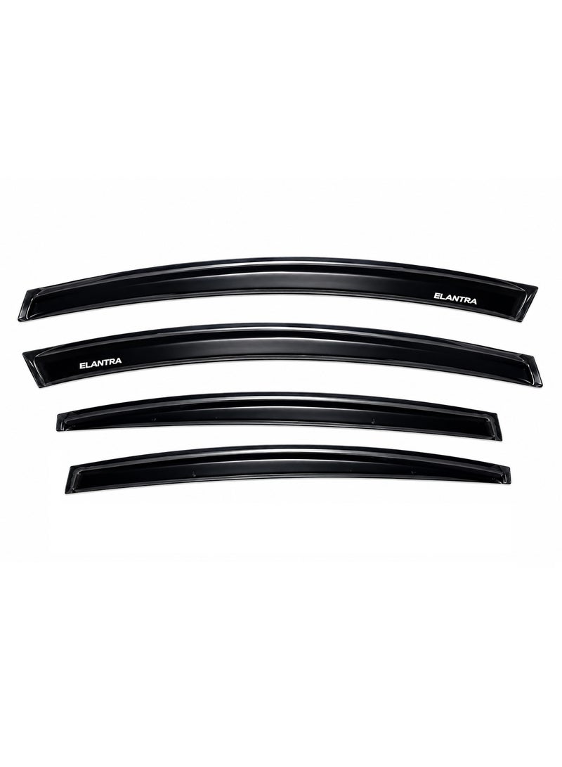 SPIDER Hyundai Elantra 2025 Window Visor Rain Guard Set 4PCS Smoke Black Door Visor Sun Deflector Wind Deflector Weather Shield Vent Shade Anti Rain Anti Fog Easy Install Acrylic Car Window Accessories Trim Protection - Image 2