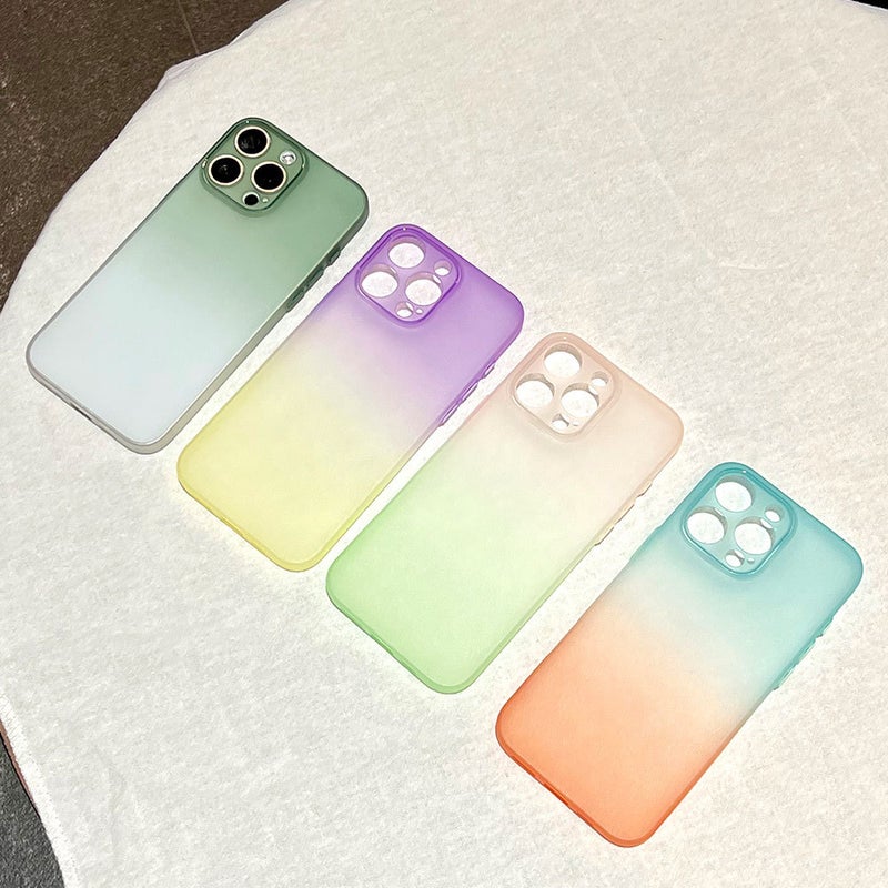 Gradient Frosted Ice Feel Ultra-Thin TPU Shockproof Phone Case for iPhone 17 Pro Max, 16, 13 - Image 3