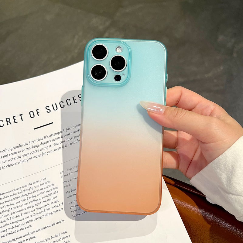 Gradient Frosted Ice Feel Ultra-Thin TPU Shockproof Phone Case for iPhone 17 Pro Max, 16, 13 - Image 1