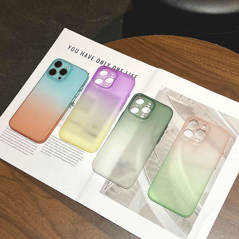 Gradient Frosted Ice Feel Ultra-Thin TPU Shockproof Phone Case for iPhone 17 Pro Max, 16, 13 - Image 2