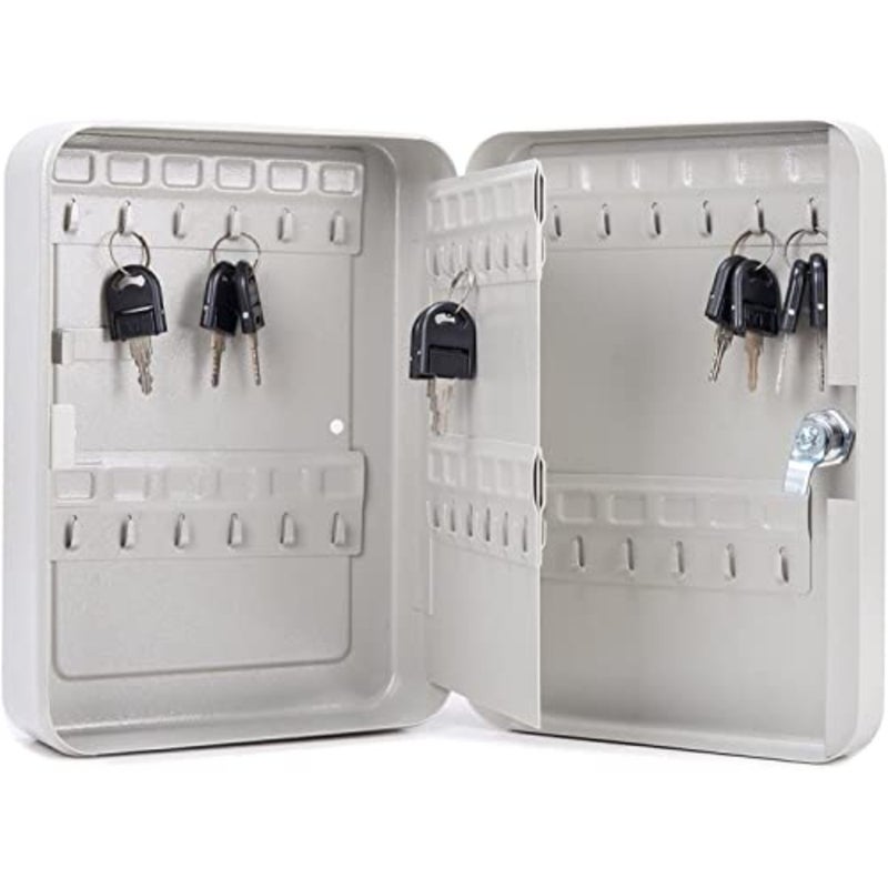 Metal Key Box 48-Key Steel Key Cabinet Wall Mount Storage Organizer for Keys Includes 48 Color-Coded Key Tags Home Office Garage Use - Image 5