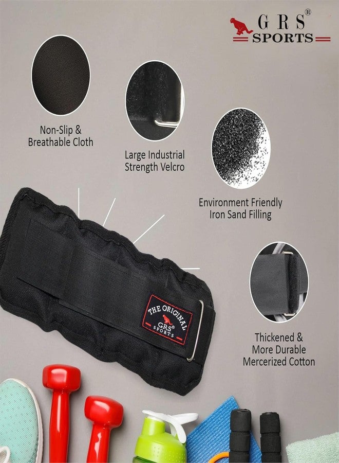 Grès GRS Wrist/Ankle Weights 2 kg (1 kg Each x 2 pc), rubber, black - Image 2