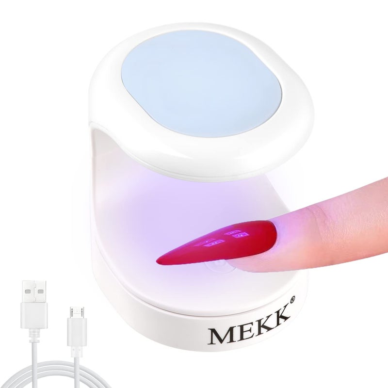 MEKK MEKK Mini UV Light for Gel Nails,16W Single Finger UV LED Nail Lamp,Portable Small Professional Flash Cure Lamp,Compact Design for Home and Salon -Blue 