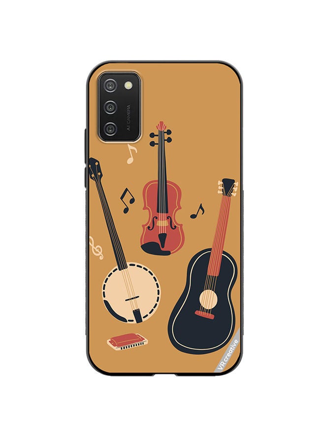 VR CREATIVE Protective Case Cover For Samsung Galaxy A03s Banjo Acoustic Guitar Violin Notes And Harmonica Design Multicolour - Image 1