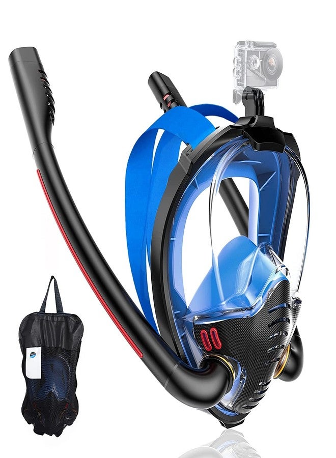 Matiko Upgrade Full Face Snorkel Mask, Snorkeling Gear Adults Travel Men Women, 180 Degree Panoramic View Snorkeling Set Double Tube Anti-Fog Anti-Leak (Black S/M) - Image 3