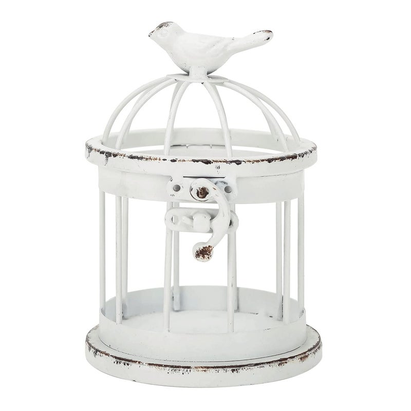 Synovana Bird Cage Shaped Metal Tea Light Candle Holder Farmhouse Decorative Candle Holder Vintage Tea Light Holder for Home Table Centerpiece Decoration - 3.54"x3.54"x5.51" - Image 1