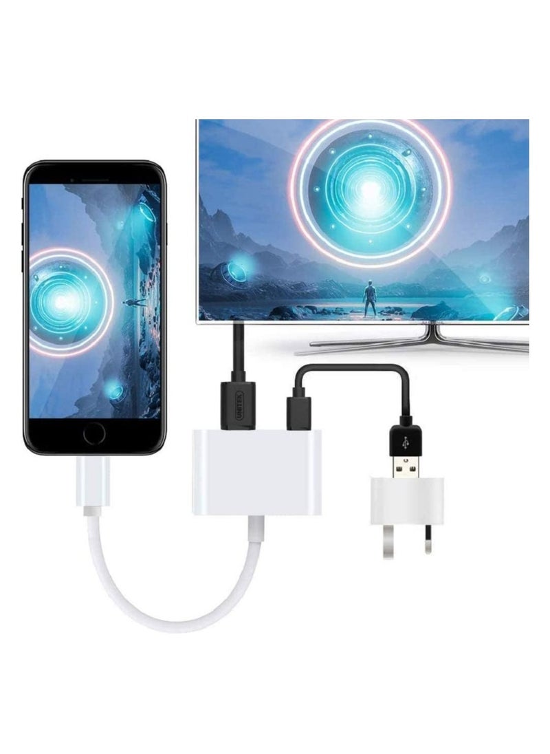 Generic [Apple MFi Certified] Lightning to HDMI Digital AV Adapter,1080P Video & Audio Sync Screen Converter AV Adapter with Charging Port for iPhone HDMI Converter to HD TV/Projector  - Image 2