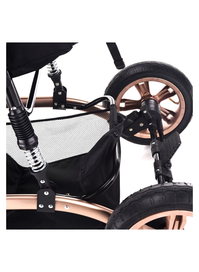 TEKNUM عربة أطفال 3 في 1 مع حقيبة حفاضات أنيقة - كاكي - Image 3