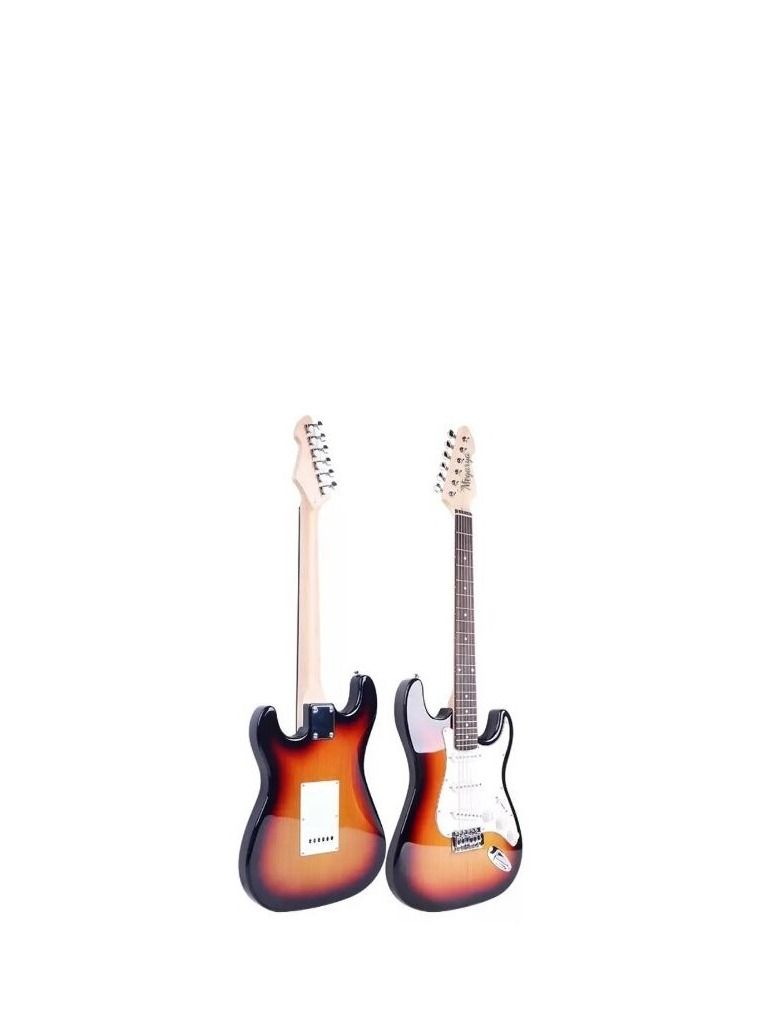 Megarya Megarya 6-String Solid Body Electric Guitar with Alder Body,Stainless Steel Frets,Featuring Tremolo System, with Plastic Pearl Pickguard and String Tree  - Image 1