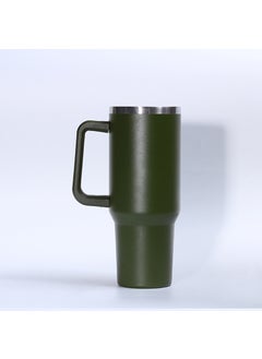 40oz Handle Tumbler Portable Stainless Steel Car Mug Olive Green-with handle