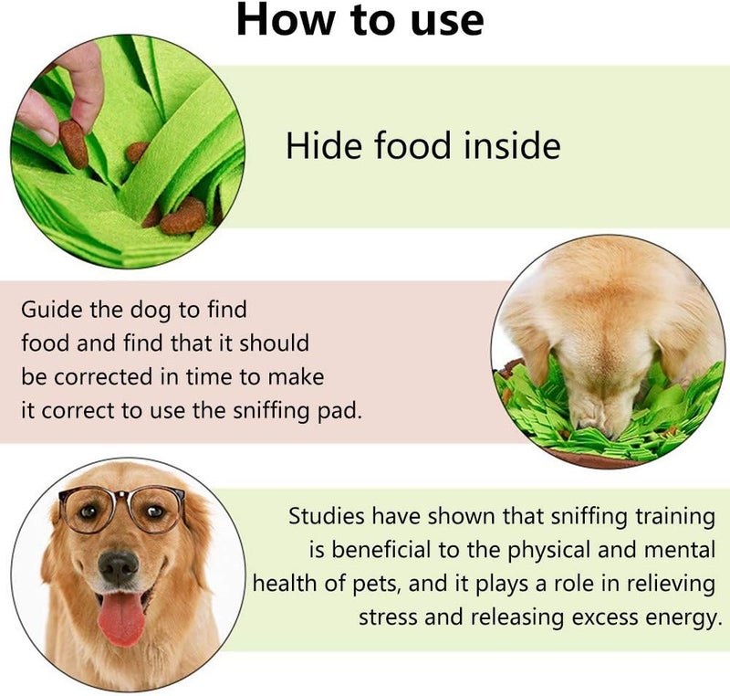 AWOOF Pet Snuffle Mat for Dogs, Interactive Feed Game for Boredom, Encourages Natural Foraging Skills for Cats Dogs Bowl Travel Use, Dog Treat Dispenser Indoor Outdoor Stress Relief - Image 2