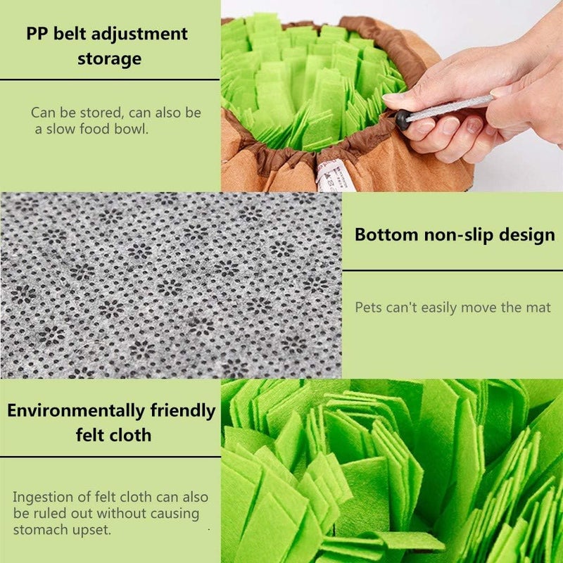 AWOOF Pet Snuffle Mat for Dogs, Interactive Feed Game for Boredom, Encourages Natural Foraging Skills for Cats Dogs Bowl Travel Use, Dog Treat Dispenser Indoor Outdoor Stress Relief - Image 5
