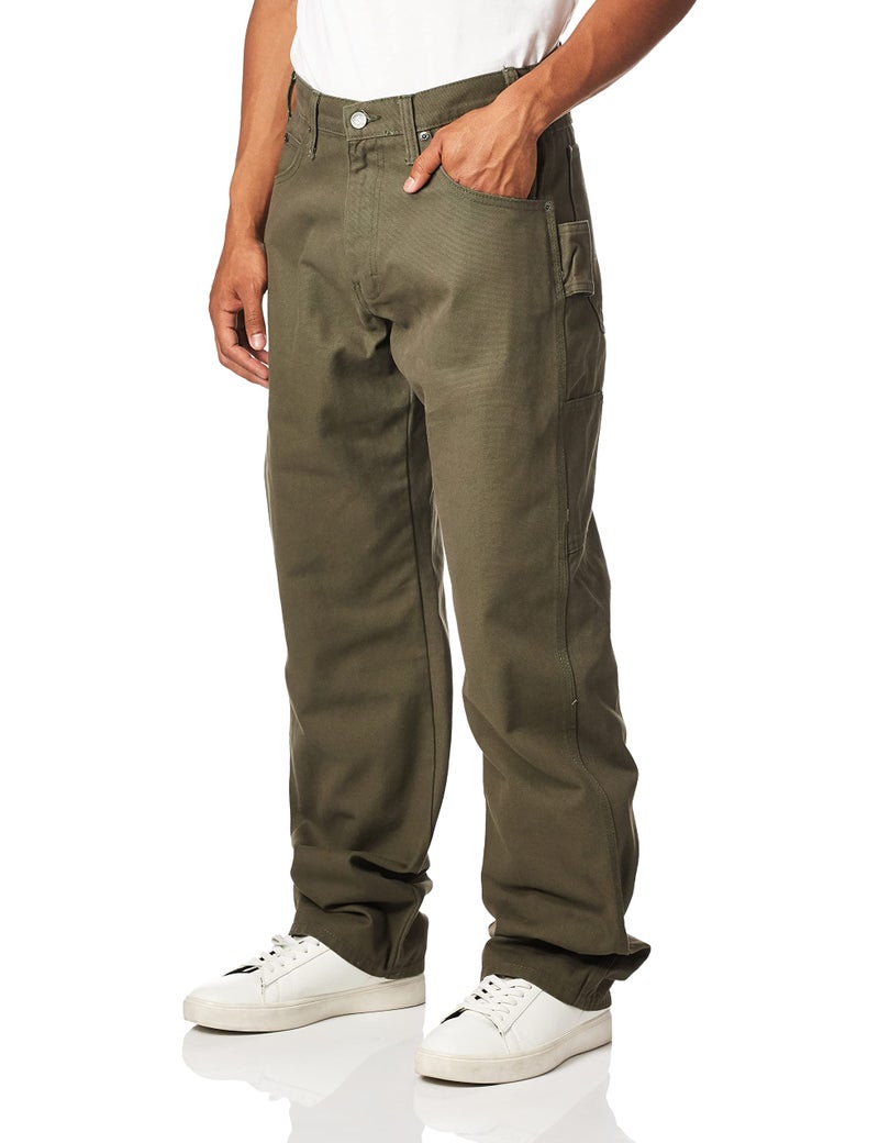 Dickies Mens Relaxed Fit Sanded Duck Carpenter Jeans, Moss Green, 40W x 30L US - Image 3