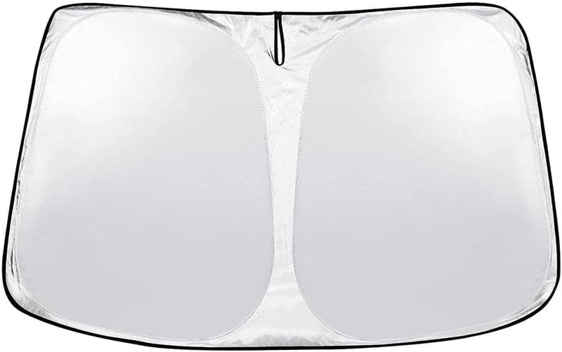 Aputue Windshield Sun Shade, Foldable Double Layer Front Auto Automotive Shield Pouch, High Density Silver Fabric Cover Blocker Heat Reflector, Universal Accessories for Vehicle Car SUV Sedan - Image 1