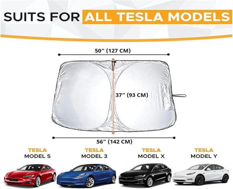 Aputue Windshield Sun Shade, Foldable Double Layer Front Auto Automotive Shield Pouch, High Density Silver Fabric Cover Blocker Heat Reflector, Universal Accessories for Vehicle Car SUV Sedan - Image 4