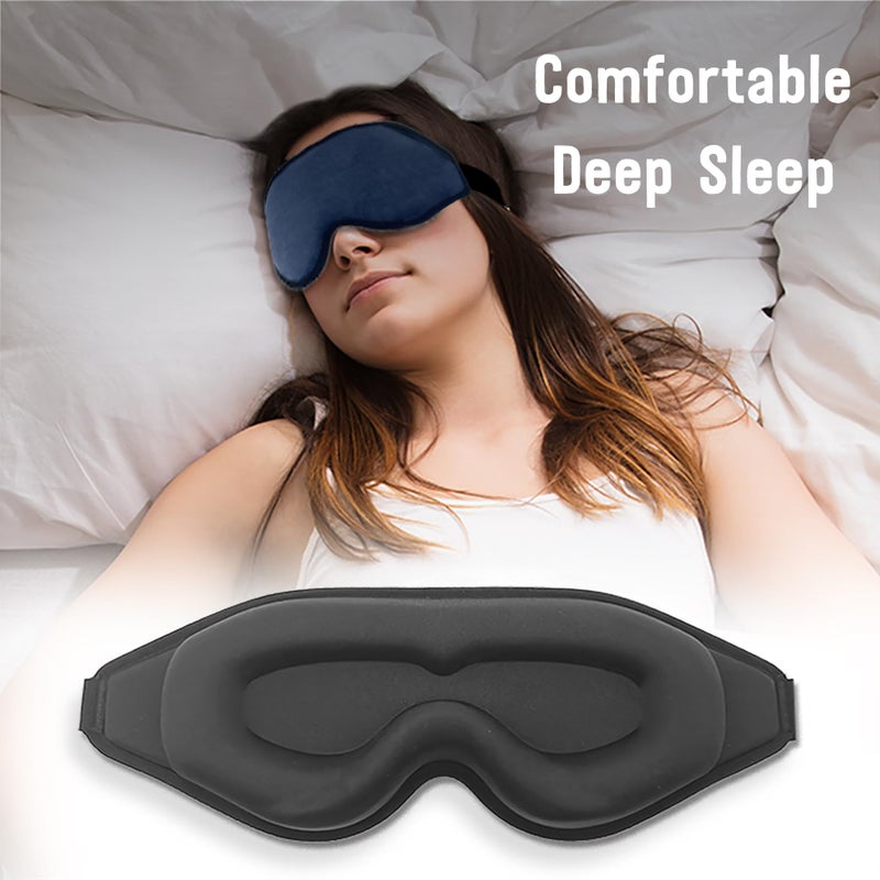 Lewis N. Clark Contoured Eye Mask + Sleep Aid to Block Light for Travel Hotel, Airport, Insomnia + Headache Relief with Adjustable Straps - Image 3