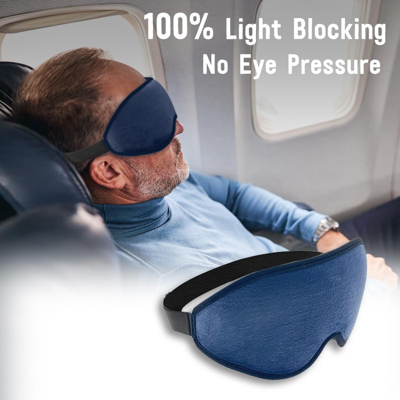 Lewis N. Clark Contoured Eye Mask + Sleep Aid to Block Light for Travel Hotel, Airport, Insomnia + Headache Relief with Adjustable Straps - Image 4