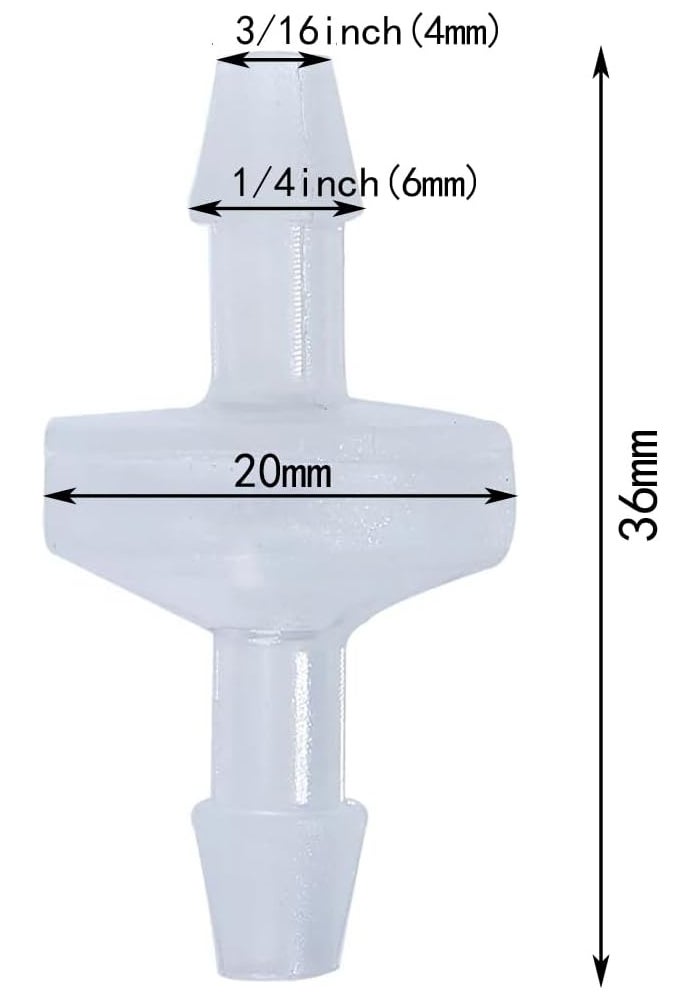 ALEGI 10 Pack 1/4 Inch Plastic Check Valve - One Way Barb Hose Inline Non Return for Fuel, Oil, Water, Air - Image 2