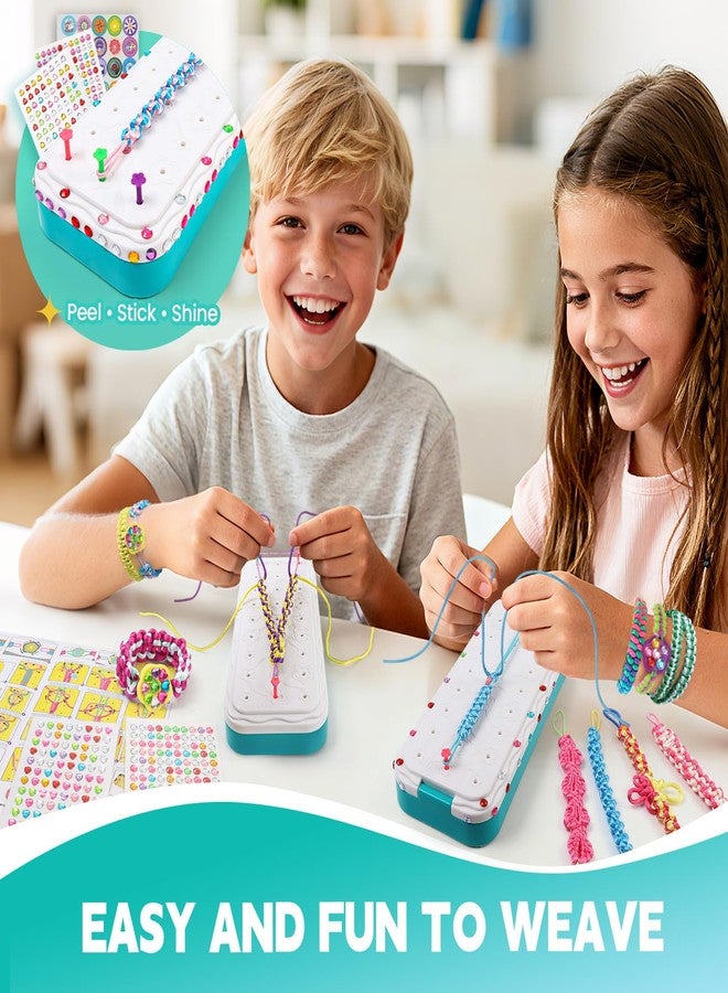 DDAI Bling Bracelet Kit for Girls Age 7-12 - Sparkly Friendship Craft Set with Gems, Threads & Stickers - Birthday Gift for 8 9 10 11 Year Old Girls & Holiday Surprise - Image 2