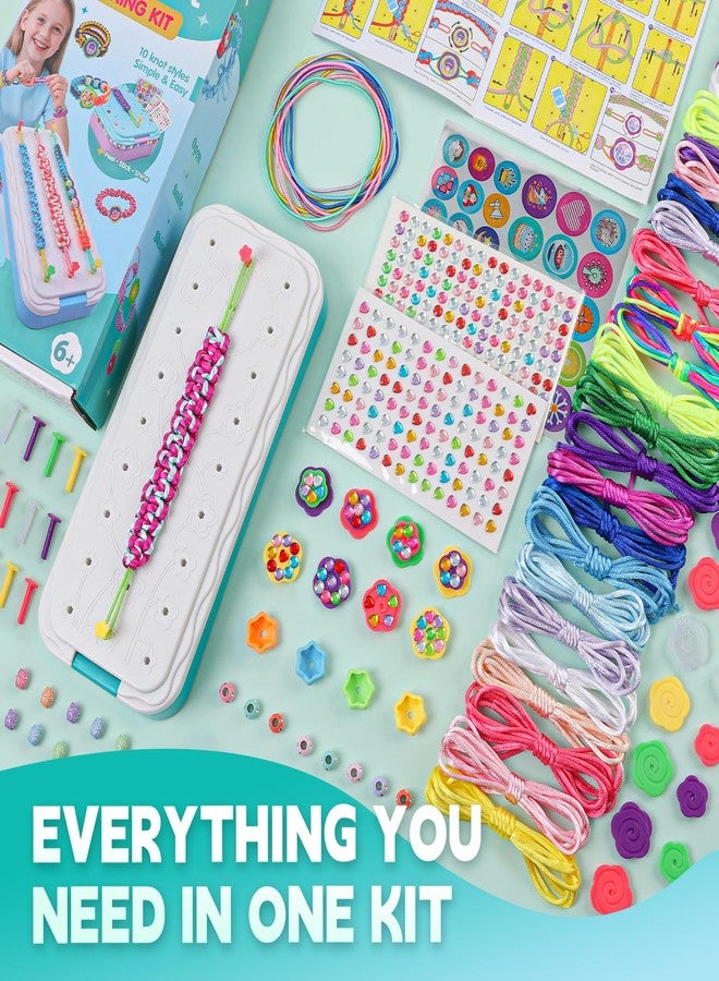 DDAI Bling Bracelet Kit for Girls Age 7-12 - Sparkly Friendship Craft Set with Gems, Threads & Stickers - Birthday Gift for 8 9 10 11 Year Old Girls & Holiday Surprise - Image 4
