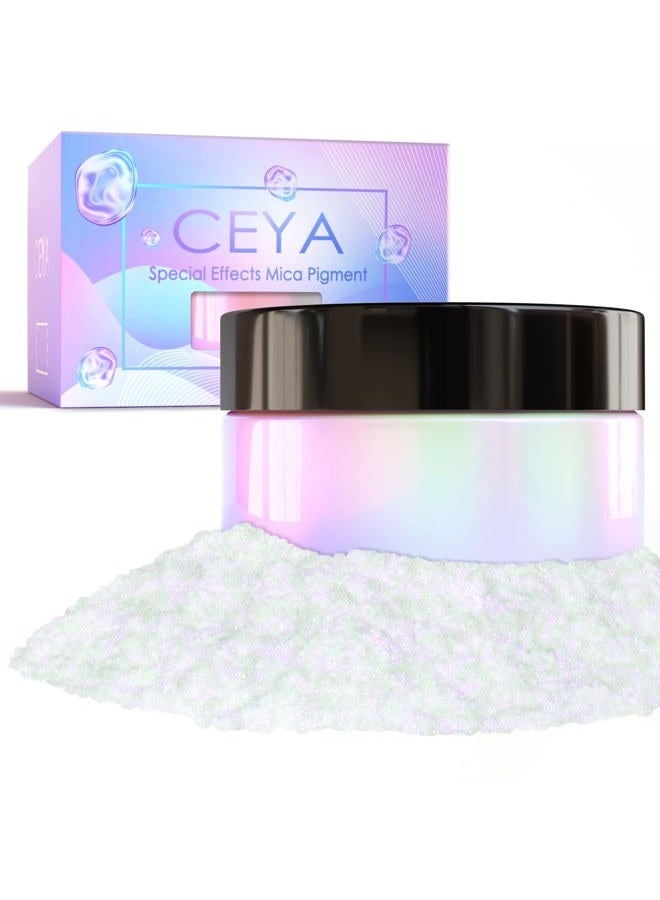 ceya Interference Mica Powder, 1.8oz/ 50g Ghost Dreamland Chrome Nail Powder, Cosmetic Grade Pearlescent Effect Color Shift Pigment for Epoxy Resin, Makeup Shimmer, Nail Polish,Soap Dye,Candle Making - Image 1