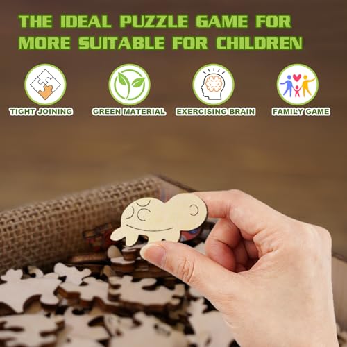 Aeekdook Wooden Puzzles for Kids Ages 48 Sea Turtle Puzzle Unique Animal Shaped Wooden Jigsaw Puzzles for Kid 50 Pieces Puzzles for Kids50pcs114 114in - Image 5