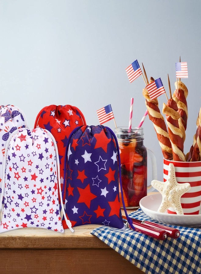 Qunclay 24 Pcs Patriotic Gift Bags 4th of July Independence Day American Flag Stars Party Favor Bags 250th Anniversary Candy Goodie Treat Pounch for Memorial Day Veterans Party Supplies - Image 4
