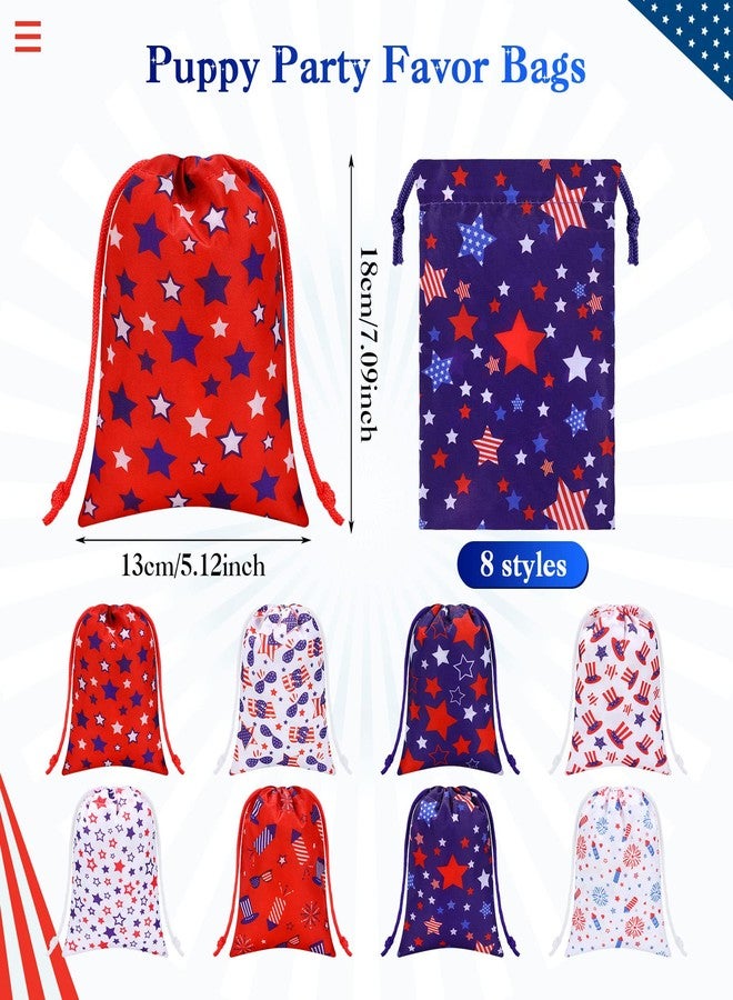 Qunclay 24 Pcs Patriotic Gift Bags 4th of July Independence Day American Flag Stars Party Favor Bags 250th Anniversary Candy Goodie Treat Pounch for Memorial Day Veterans Party Supplies - Image 2