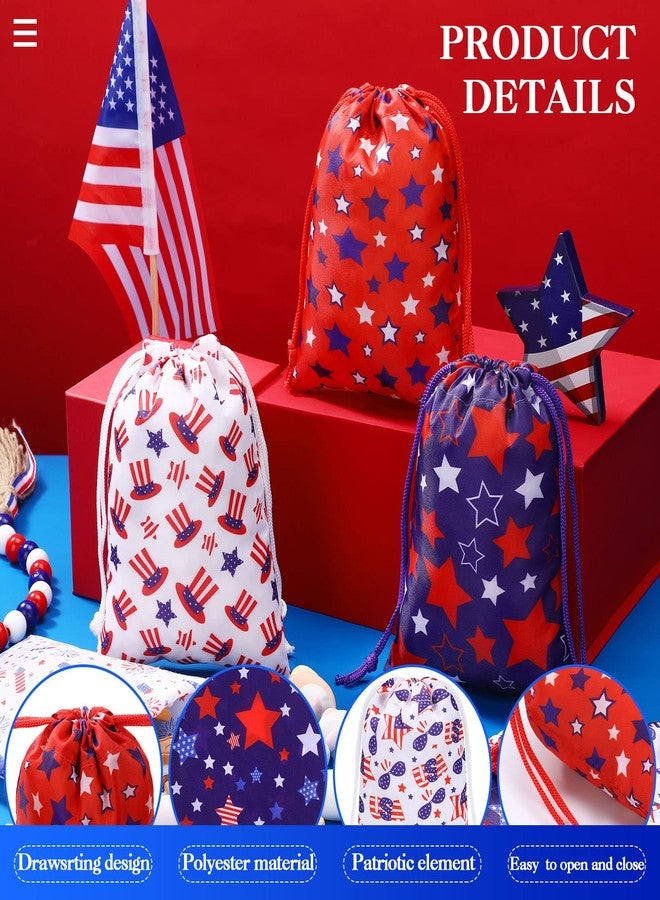 Qunclay 24 Pcs Patriotic Gift Bags 4th of July Independence Day American Flag Stars Party Favor Bags 250th Anniversary Candy Goodie Treat Pounch for Memorial Day Veterans Party Supplies - Image 3