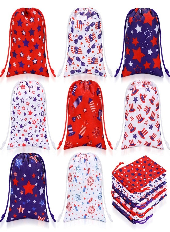 Qunclay 24 Pcs Patriotic Gift Bags 4th of July Independence Day American Flag Stars Party Favor Bags 250th Anniversary Candy Goodie Treat Pounch for Memorial Day Veterans Party Supplies - Image 1