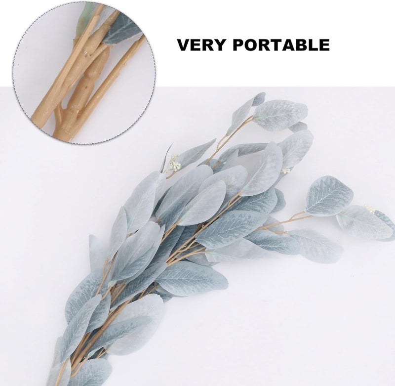 Lifelike Eucalyptus Leaf Bouquet 2pcs Artificial Fake Bouquet Decor Greenery Branch for Home Table Centerpiece and Office Decoration - Image 2