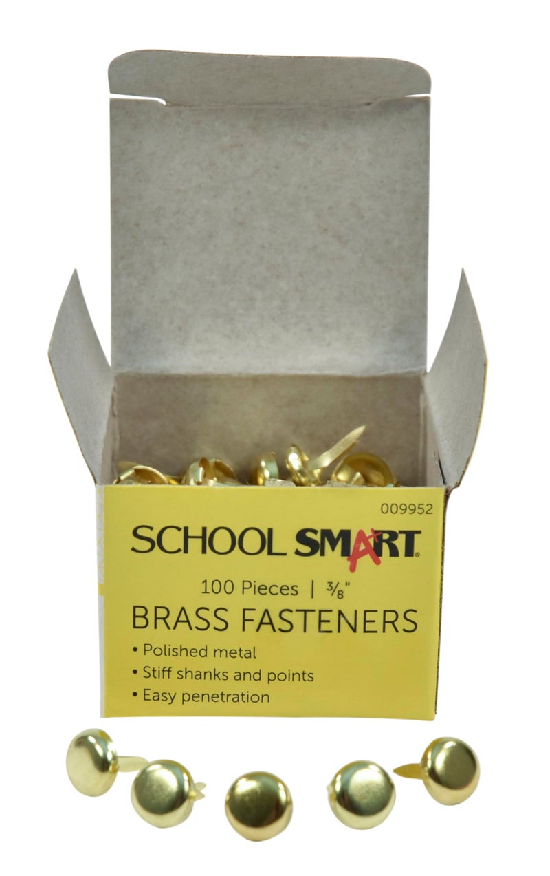 School Smart مشابك نحاسية ذكية للمدرسة، 3/8 بوصة، عبوة من 100 - Image 4