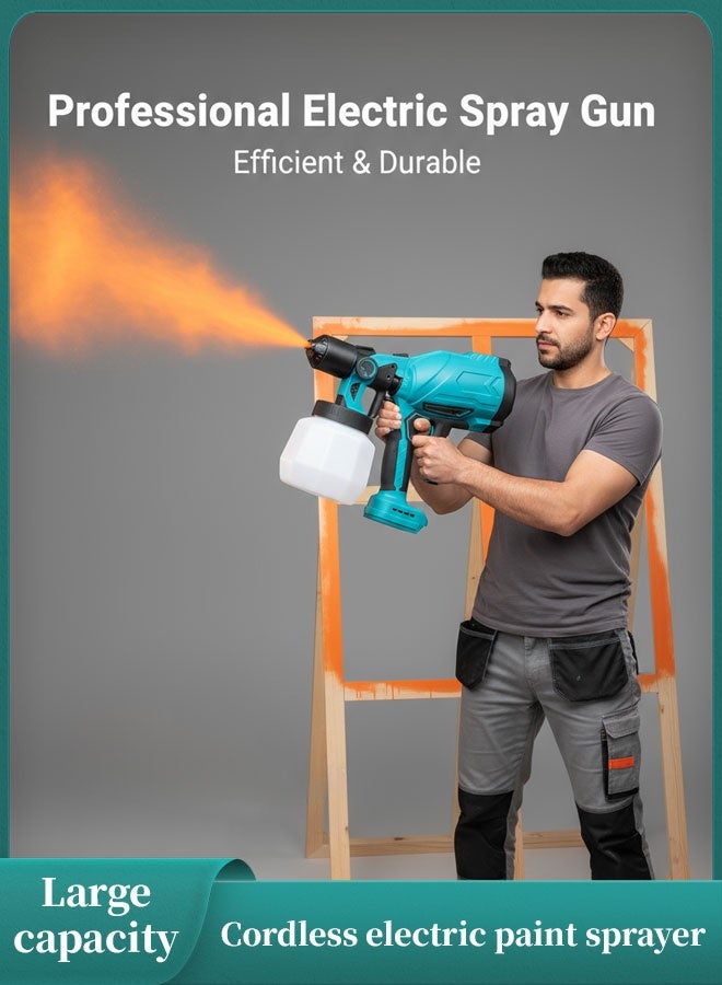 جهاز رش الطلاء الكهربائي مع مسدس رش للجدران والأثاث، آلة طلاء محمولة بفوهة قابلة للتعديل وسهولة التنظيف، أداة رش للأعمال المنزلية والديكور بسرعة وإنهاء ناعم - Image 2