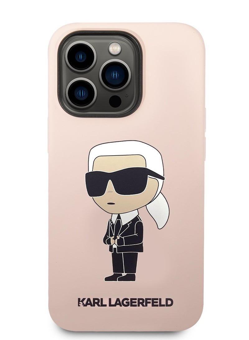 كارل لاغرفيلد كفر جوال ايفون 14 برو ماكس سيليكون ايكونيك لون وردي من كارل لاغرفيلد - Image 3