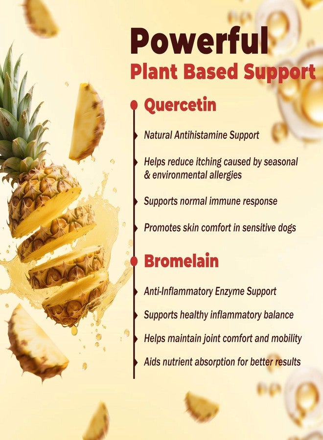 VivaElixir Quercetin & Bromelain Tablets for Dogs - Triple-Action Relief for Skin Allergies, Atopic Dermatitis, Chronic Ear Infections & Joint Inflammation - Immune & Anti-Inflammatory Support - Vet-Formulated - Image 3
