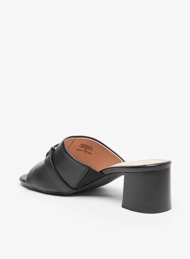 سيليست Women's Monogram Print Slip-On Sandals with Block Heels