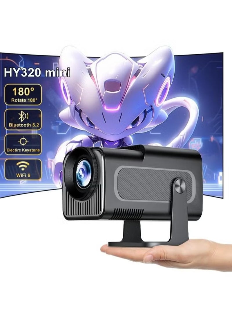TIGER Mini Projector Full HD 720P Bluetooth Projector with 4K Support, Auto Focus & Auto Trapezoidal Correction – Ideal for Home Cinema, Outdoor Use & Compatible with TV Stick, X-Box, DVD, Laptop, Smartphone  - Image 1