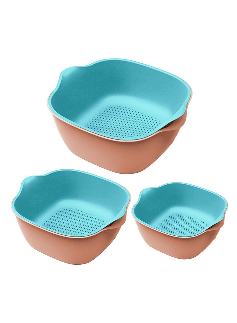 Deo King Kitchen Vegetable and Fruit Drainage Basket Set-Large, Medium and Small Size - Image 1