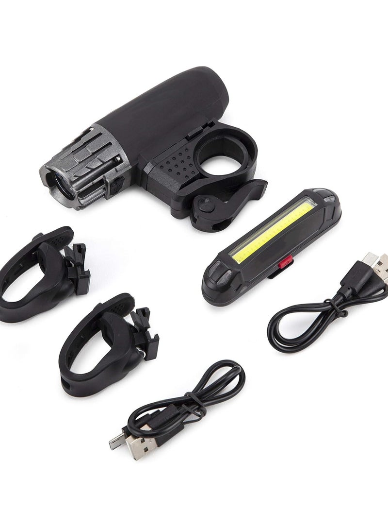 Bike Lights Set, USB Rechargeable LED, Powerful Front & Rear Lights for Night Riding, Cycling Headlight & Taillight Reflectors for Kids, Road, Mountain, City, e-Bikes, and Delivery Cyclists - Image 2