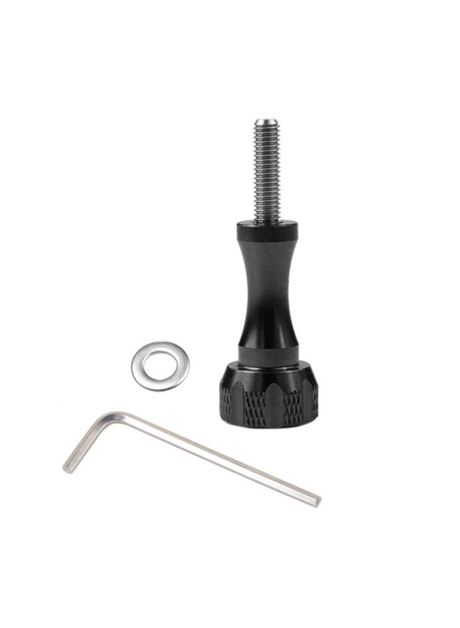 Generic Suitable For GoPro11/10 Insta360 X3/2 Motion Camera Long And Short Screw Aluminum Alloy Fixed Screw Wire-Color:Long Wrench Washer Black  - Image 1